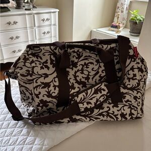 Brown and Cream Travel Bag
